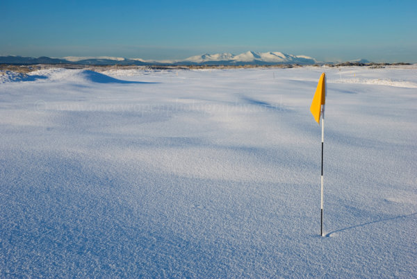 3rd green in the snow