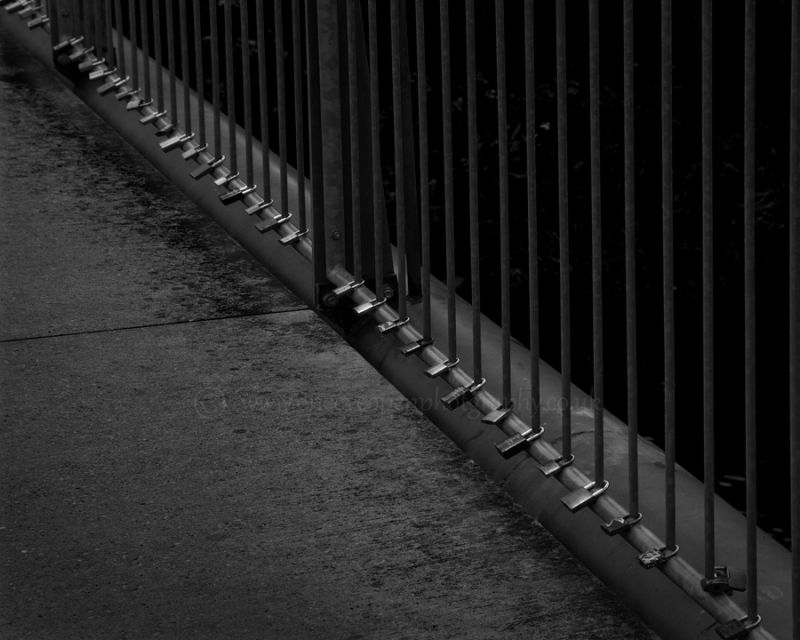 Not handcuffed just padlocked