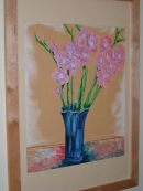 'Summer Gladioli in Blue Vase'