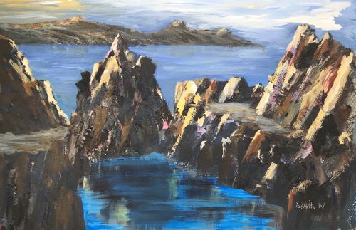 Blue Lagoon, Abereiddy by Delith Williams