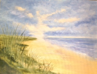 The beach at dawn by Maureen Evans. Sold