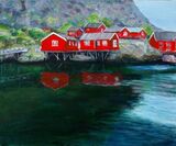 Lofoten Red Houses by Lett Harris