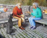 'Two friends on a Solva bench, putting the world to rights.' by Kila Millidine