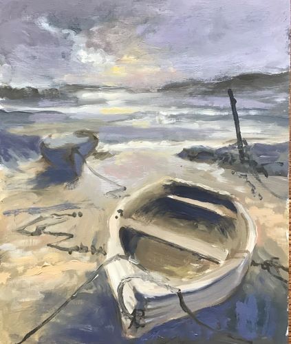 Moorings up the river by Alison Hemingway