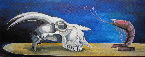 Skull + Prawn by Victoria Barker