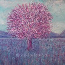 Cherry Blossom Pink cherry blossom pink acrylic painting by stella maria art