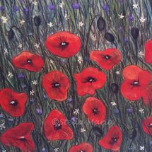 Fields of Red "fields of red painting by stella maria art pastels"