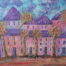 Pinky Purple Town "pinky purple town" acrylic painting by stella maria art solihull"
