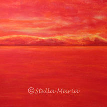 Red Hot "red hot acrylic seascape by stella maria art solihull,stella coles acrylic painting of a seascape solihull