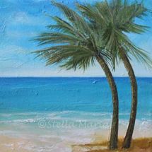 Swaying Palms "swaying palms an acrylic painting by stella maria art solihull"