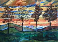 Study after Schiele - Four Trees