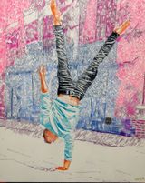 Southbank acrobat Jonathan Last 50x 60 cm