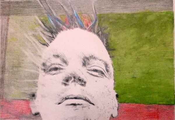 Bed o' nails sandwich - Spikey portrait drawing by Stella Tooth
