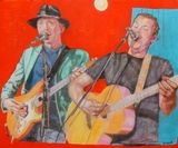 Dodgy drawing Dodgy musicians at the Half Moon Putney by Stella Tooth