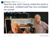 Ex BBC Today Presenter John Humphrys with Stella Tooth's portrait of him - LBU post