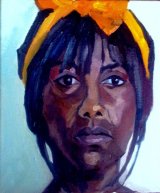 Pauline in yellow ribbon oils