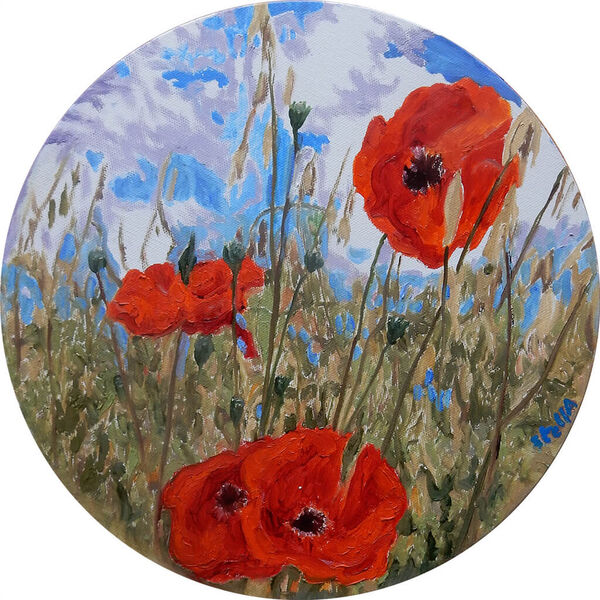 Poppies in oils by Stella Tooth