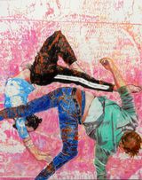 Southbank acrobats aerial ballet 50x 60cm