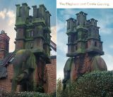 Elephant and Castle Carving