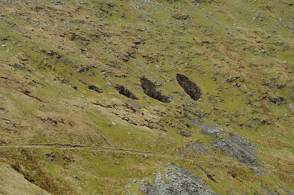 Holes in the ground.