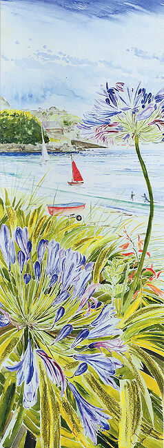 Greetings Card "Red Sail and Agapanthus"