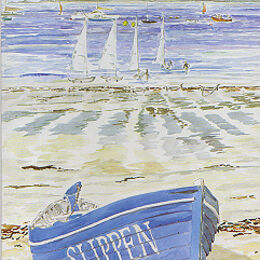 Greetings Card "Slippen on the Sand", Porthmellon, St Marys, Isles of Scilly Slippen on the Sand, Isles of Scilly