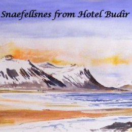 Snæfellsnes from Hotel Budir Iceland (ink painting)