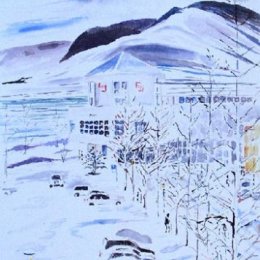 'Akureyri Day', Iceland (ink painting)