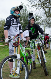 Cyclists at MTB Downhill Bike Event, Marple, Cheshire 6