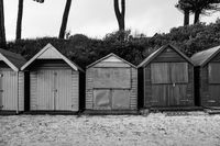 Black and White Beach Huts