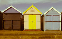 Three Beach Huts - in colour