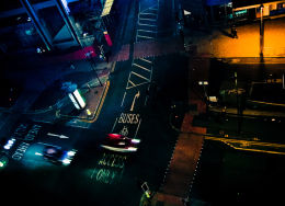 MANCHESTER: night photography: Picadilly in the city centre