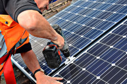 Solar panels - installation in progress