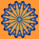 Eiffel Wheel Blue Orange