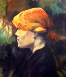 Portrait of a woman with red hair, after Toulouse Lautrec