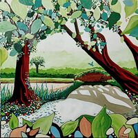Little Bridge (Calderstones Park) 100cm x 100cm on canvas. £595