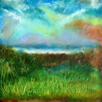 View from Camphill, Woolton, Liverpool - Acrylic on canvas 50cm x 50cm (Sold)