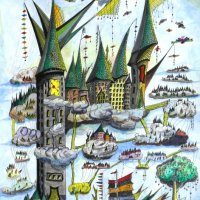 Cities in the Skies 4. Ink and watercolour. A3