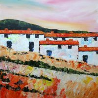 Andalucian Cottages, 60cm x 60cm, Acrylic on canvas