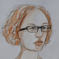 Eve in pen and watercolour A3