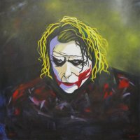 The Joker in acrylic on canvas 100cm x 100cm
