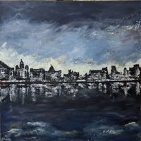 Waterfront (Liverpool) - Acrylic on canvas 60cm x 60cm