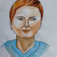 Mina in watercolour A2