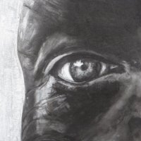 Charcoal and chalk eye A4