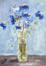 Coastal Cornflowers 16 x 23cm. inc. frame £395