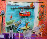 'Eager to help' watercolour 71x61cm inc. frame £2200