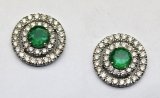 White Gold Emerald and Diamond Earrings £2500