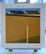 Farm barn top of the fiels 56x56cm £550