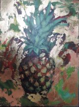 L Golden pineapple 77x60cm inc frame £800