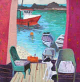 Moored for the Evening 55x55cm inc frame £1900